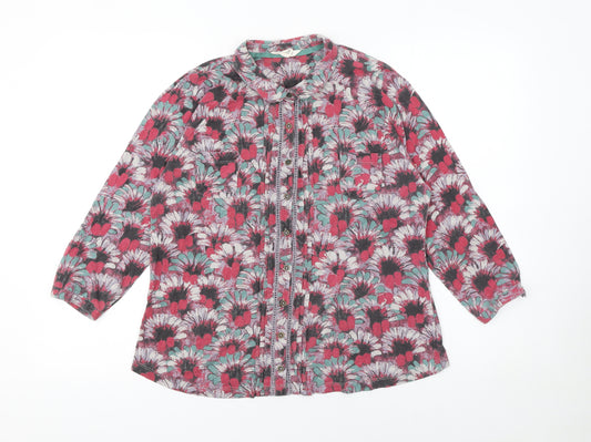 White Stuff Women's Multicoloured Floral Tunic Blouse Size 14