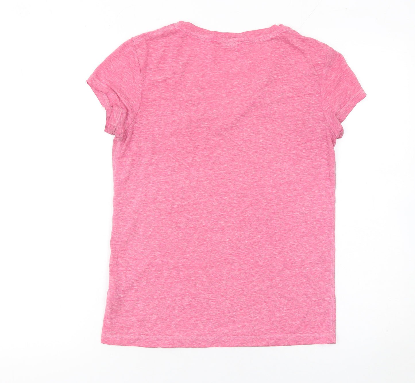 Jack Wills Women Pink V-Neck Short Sleeve T-Shirt UK 6