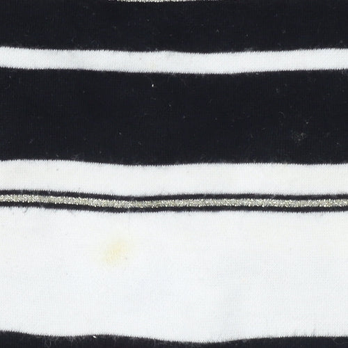 Dash Women’s Black Striped 3/4 Sleeve Cotton Blend T-Shirt Size 20