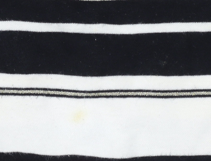 Dash Women’s Black Striped 3/4 Sleeve Cotton Blend T-Shirt Size 20