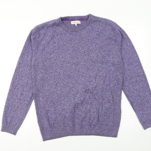 River Island Men's Purple Cotton Crew Neck Jumper Size M