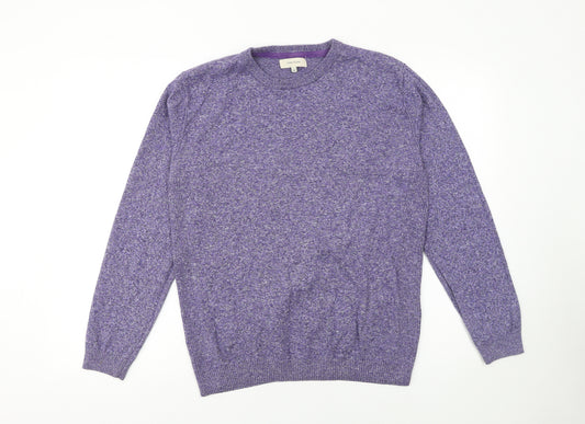 River Island Men's Purple Cotton Crew Neck Jumper Size M