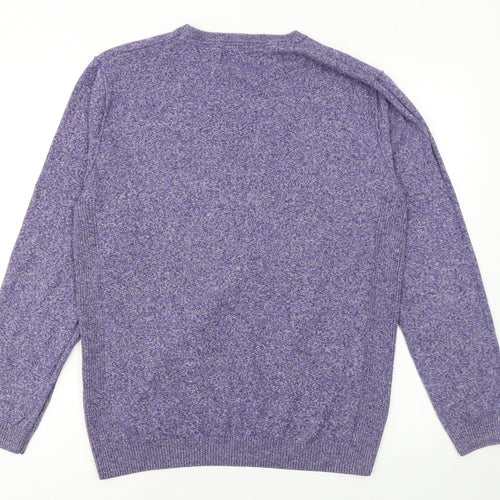 River Island Men's Purple Cotton Crew Neck Jumper Size M