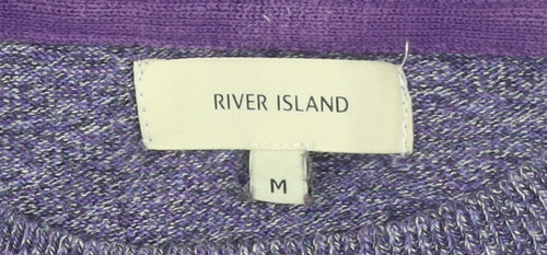 River Island Men's Purple Cotton Crew Neck Jumper Size M
