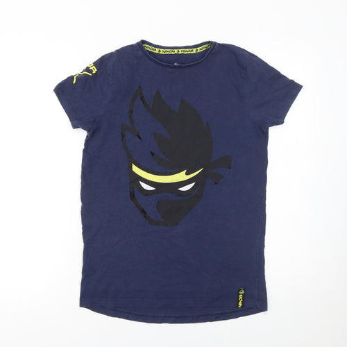 Ninja Boys Blue 11-12 Years Cotton Graphic T-Shirt