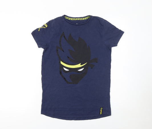 Ninja Boys Blue 11-12 Years Cotton Graphic T-Shirt