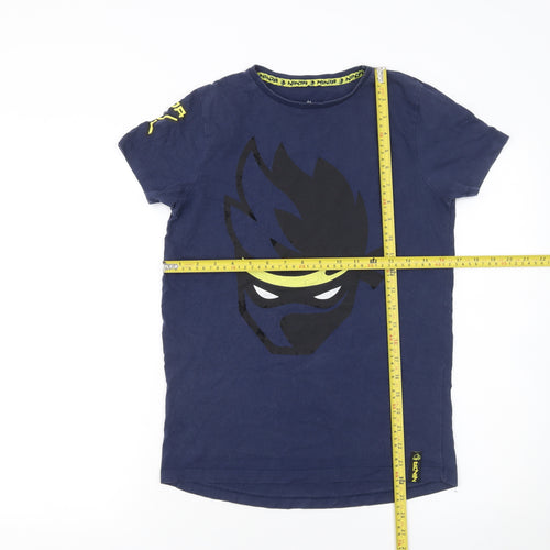 Ninja Boys Blue 11-12 Years Cotton Graphic T-Shirt