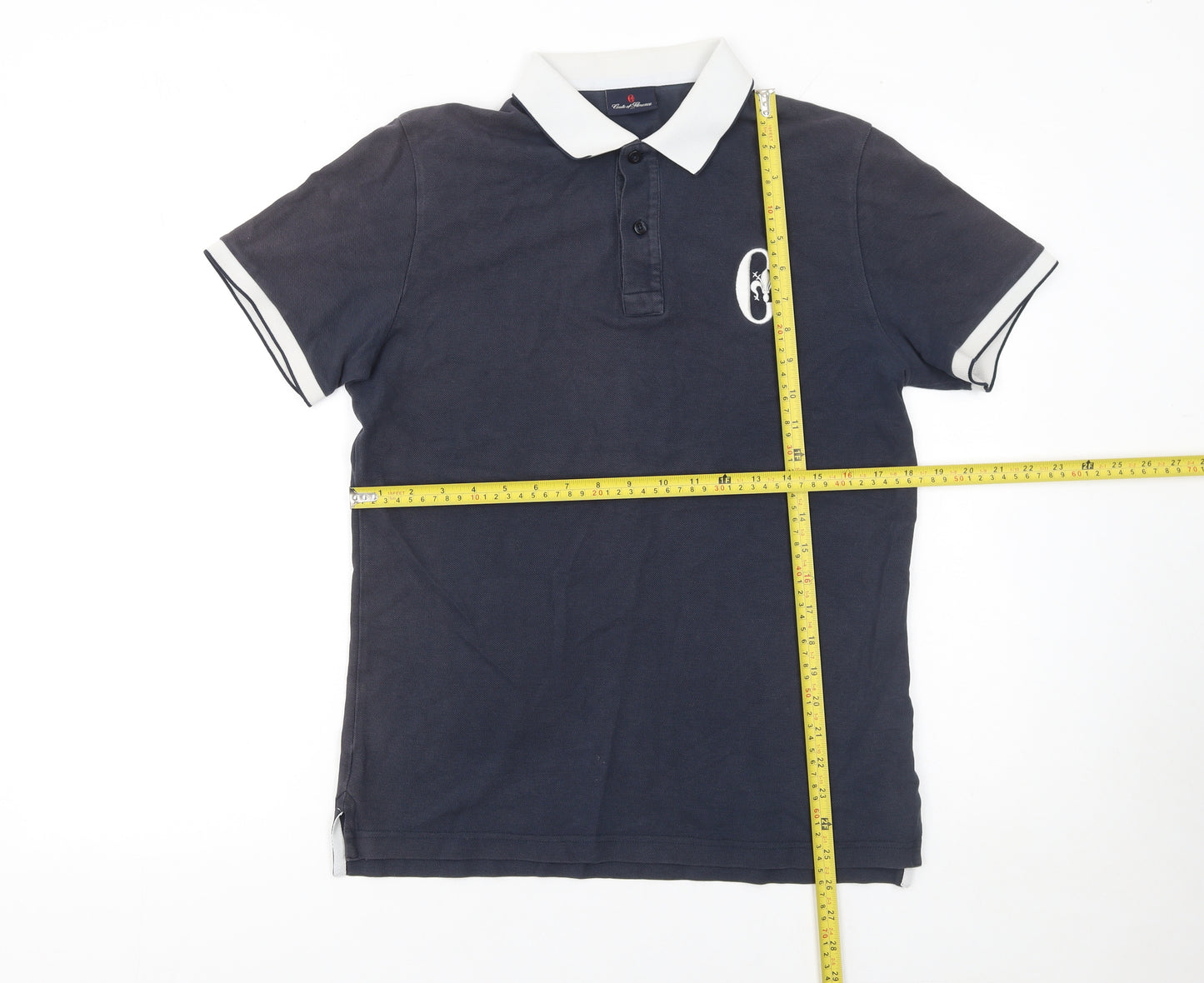 Conte of Florence Men's Blue Cotton Polo Shirt Size M