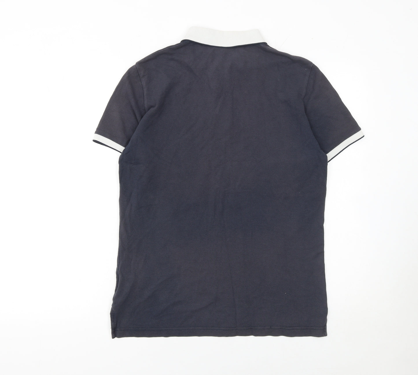 Conte of Florence Men's Blue Cotton Polo Shirt Size M