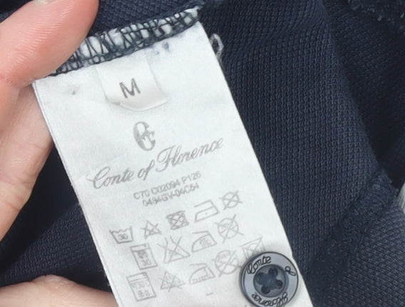 Conte of Florence Men's Blue Cotton Polo Shirt Size M