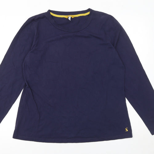 Joules Womens Blue Long Sleeve Cotton Crew Neck T-Shirt Size 16