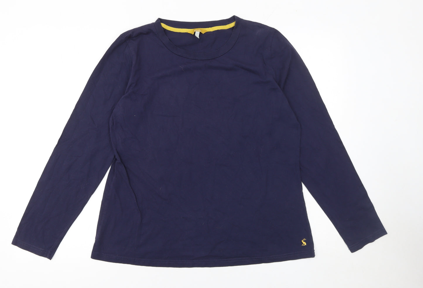 Joules Womens Blue Long Sleeve Cotton Crew Neck T-Shirt Size 16