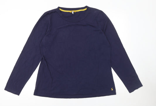 Joules Womens Blue Long Sleeve Cotton Crew Neck T-Shirt Size 16