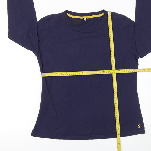 Joules Womens Blue Long Sleeve Cotton Crew Neck T-Shirt Size 16