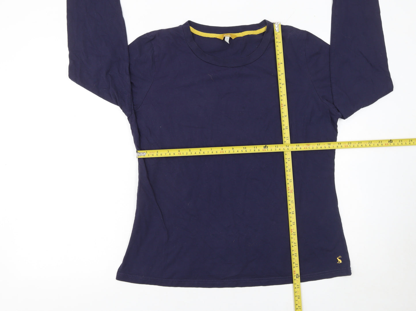 Joules Womens Blue Long Sleeve Cotton Crew Neck T-Shirt Size 16