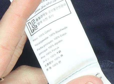 Joules Womens Blue Long Sleeve Cotton Crew Neck T-Shirt Size 16