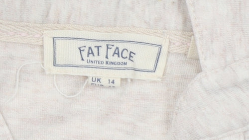 Fat Face Women’s Beige Long Sleeve Cotton Button-Up Shirt UK 14