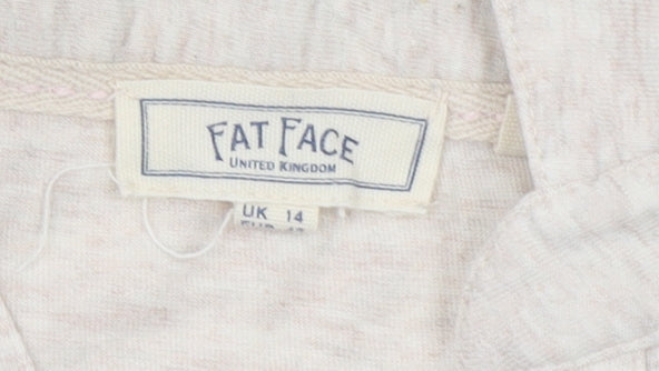 Fat Face Women’s Beige Long Sleeve Cotton Button-Up Shirt UK 14