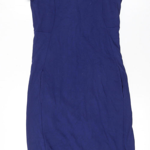 Reiss Women Blue Short Sleeve Bodycon Dress Size S