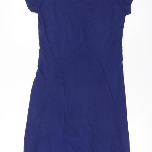 Reiss Women Blue Short Sleeve Bodycon Dress Size S