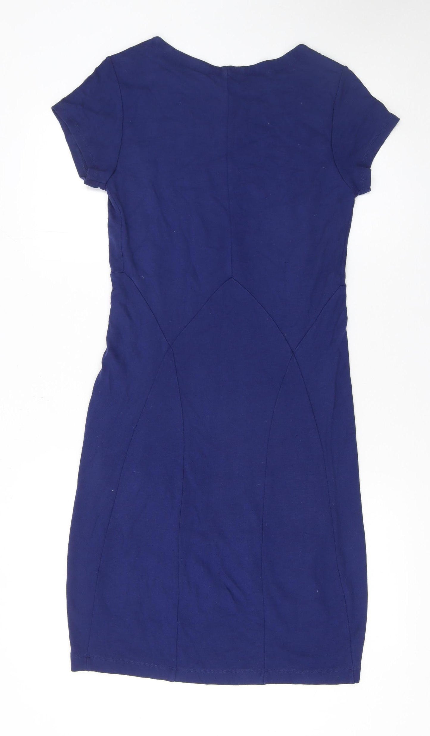 Reiss Women Blue Short Sleeve Bodycon Dress Size S