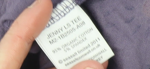 Seasalt Cornwall Women’s Purple Floral Long Sleeve Cotton Tee Size 14