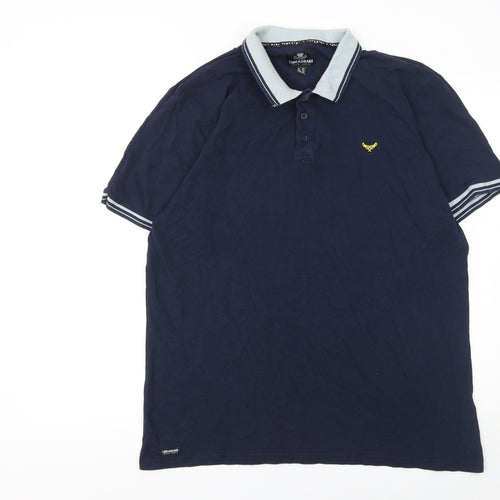 Threadbare Men's Blue 2XL Cotton Polo Shirt Classic Casual