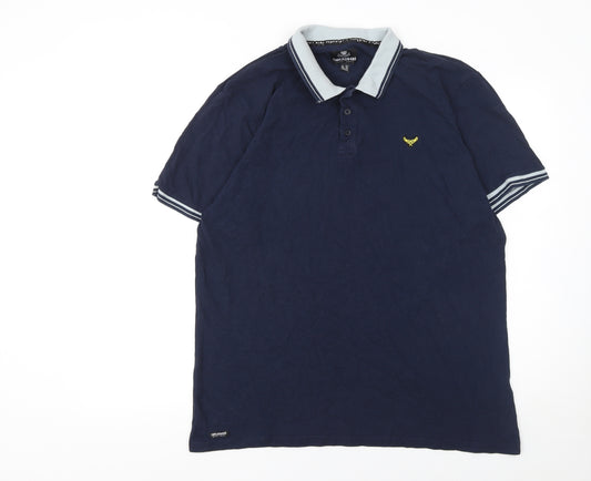 Threadbare Men's Blue 2XL Cotton Polo Shirt Classic Casual