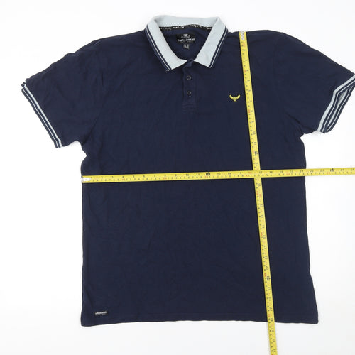Threadbare Men's Blue 2XL Cotton Polo Shirt Classic Casual