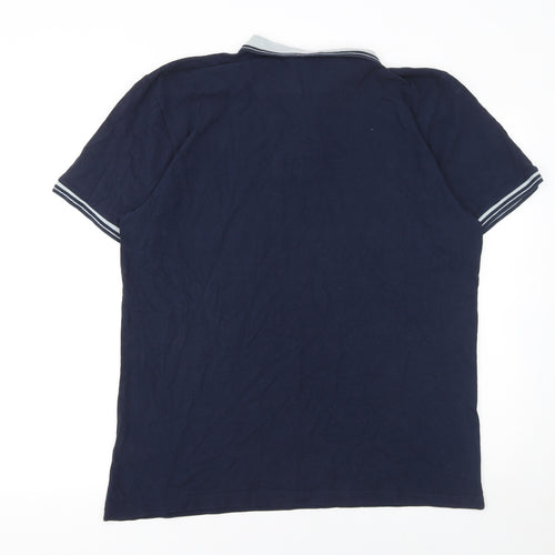 Threadbare Men's Blue 2XL Cotton Polo Shirt Classic Casual