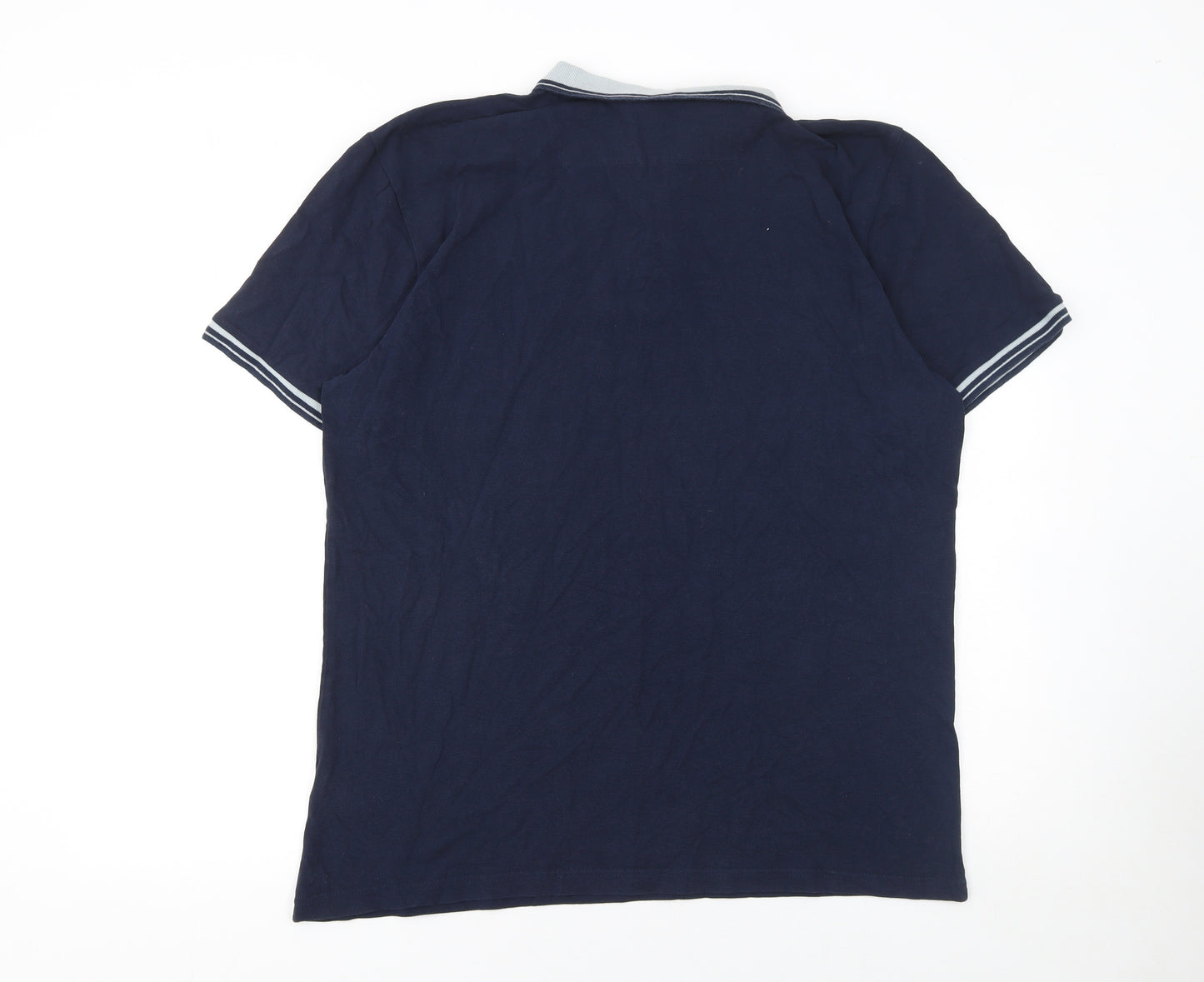 Threadbare Men's Blue 2XL Cotton Polo Shirt Classic Casual