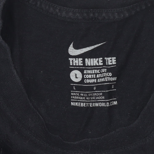 Nike Womens Black Cropped Sportswear T-Shirt Size L Athletic Fit