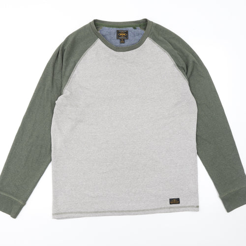 Next Men’s Grey Green Raglan Crew Neck Sweatshirt Size M