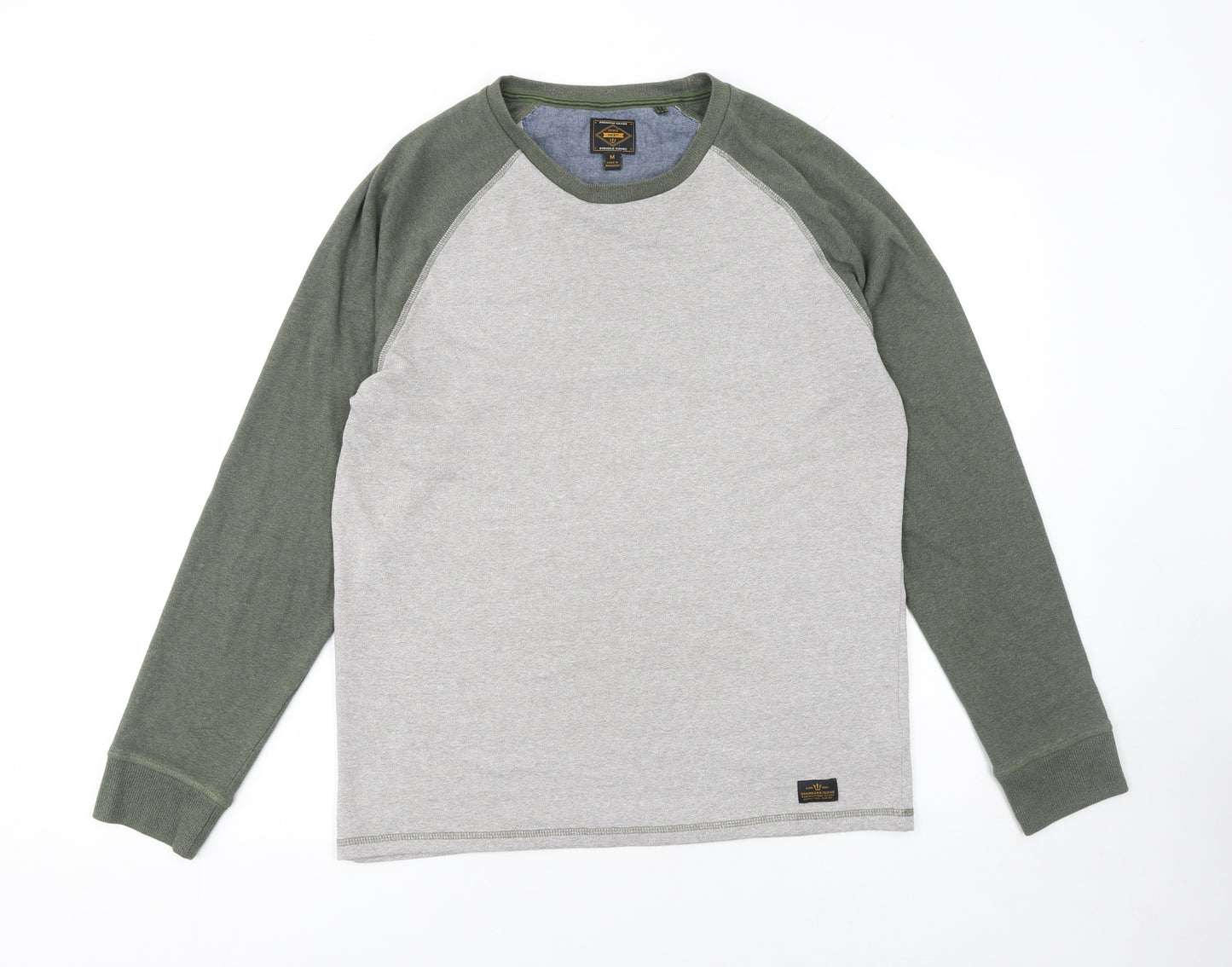 Next Men’s Grey Green Raglan Crew Neck Sweatshirt Size M