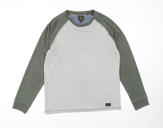 Next Men’s Grey Green Raglan Crew Neck Sweatshirt Size M