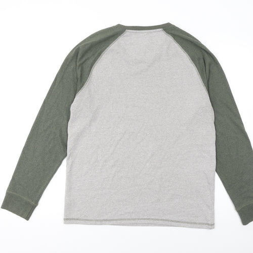 Next Men’s Grey Green Raglan Crew Neck Sweatshirt Size M