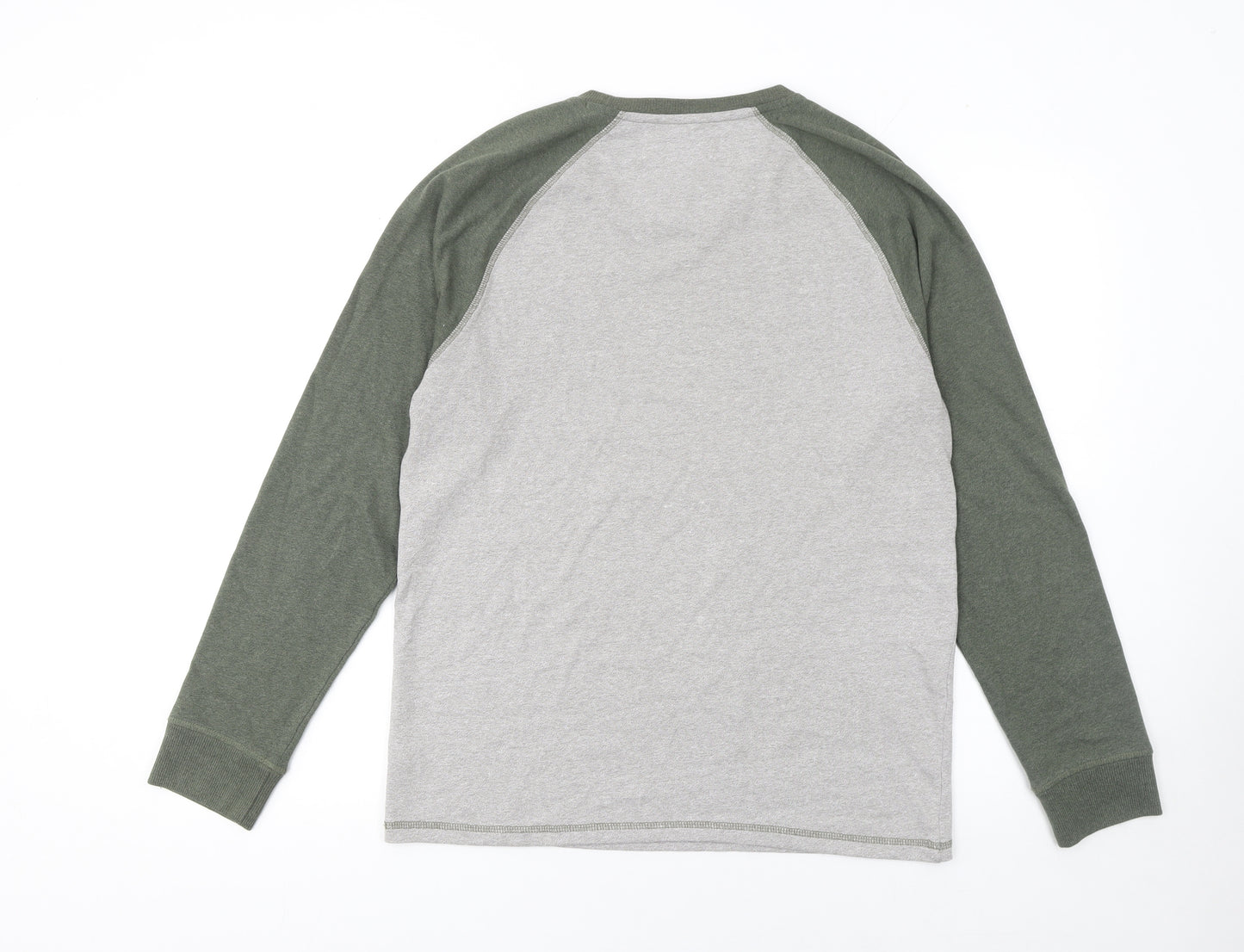 Next Men’s Grey Green Raglan Crew Neck Sweatshirt Size M