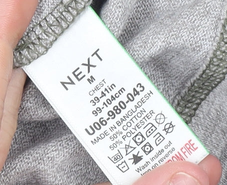 Next Men’s Grey Green Raglan Crew Neck Sweatshirt Size M