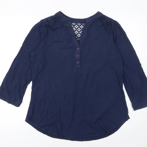 Roman Women's Blue 3/4 Sleeve Tunic Blouse Size 10