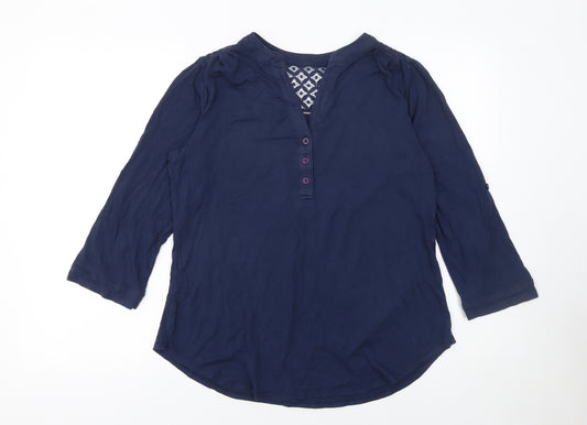 Roman Women's Blue 3/4 Sleeve Tunic Blouse Size 10