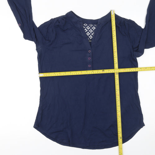 Roman Women's Blue 3/4 Sleeve Tunic Blouse Size 10