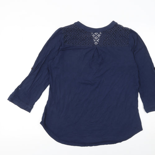 Roman Women's Blue 3/4 Sleeve Tunic Blouse Size 10