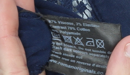 Roman Women's Blue 3/4 Sleeve Tunic Blouse Size 10