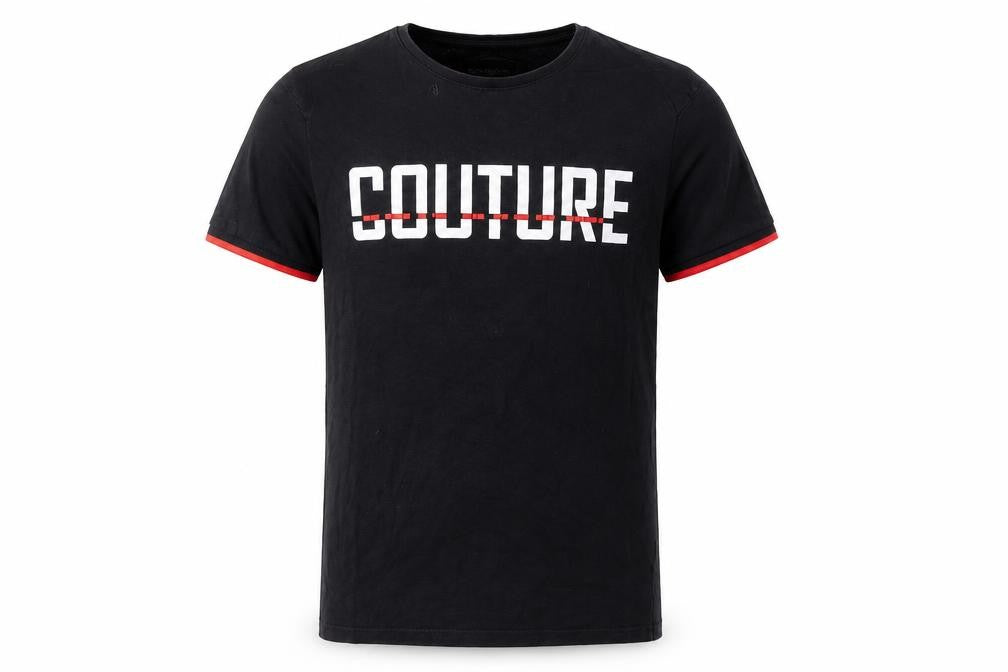 Couture Men's Black Graphic Logo Short Sleeve T-Shirt Size M