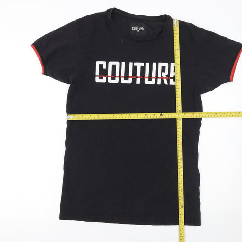 Couture Men's Black Graphic Logo Short Sleeve T-Shirt Size M