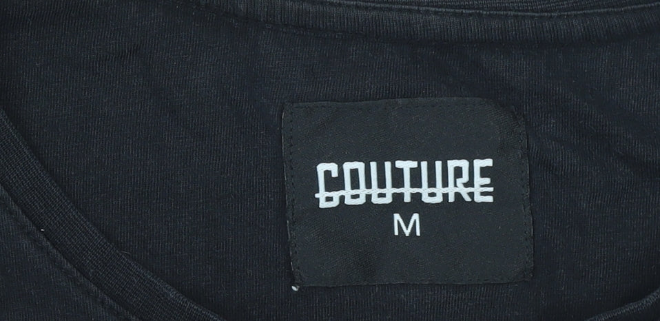 Couture Men's Black Graphic Logo Short Sleeve T-Shirt Size M