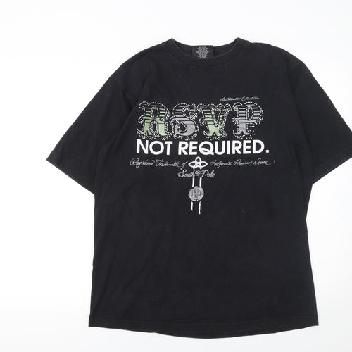 Southpole Women's Black Rhinestone Graphic T-Shirt Medium