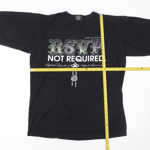 Southpole Women's Black Rhinestone Graphic T-Shirt Medium