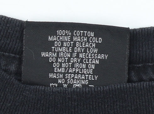 Southpole Women's Black Rhinestone Graphic T-Shirt Medium