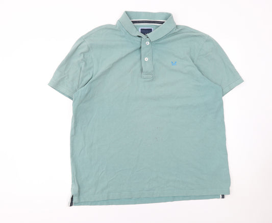 Crew Clothing Company Men's Green XL Cotton Short Sleeve Polo Shirt